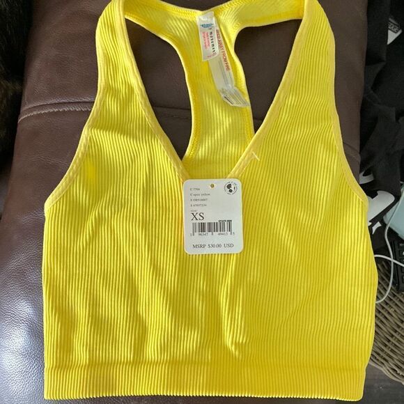 Free people NWT Sz XS epic yellow top - Picture 4 of 9